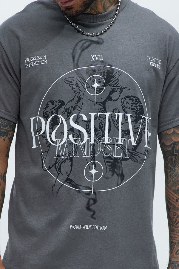 Fashion Nova Mens Positive Mindset Progression Charcoal Shirt New S-3XL