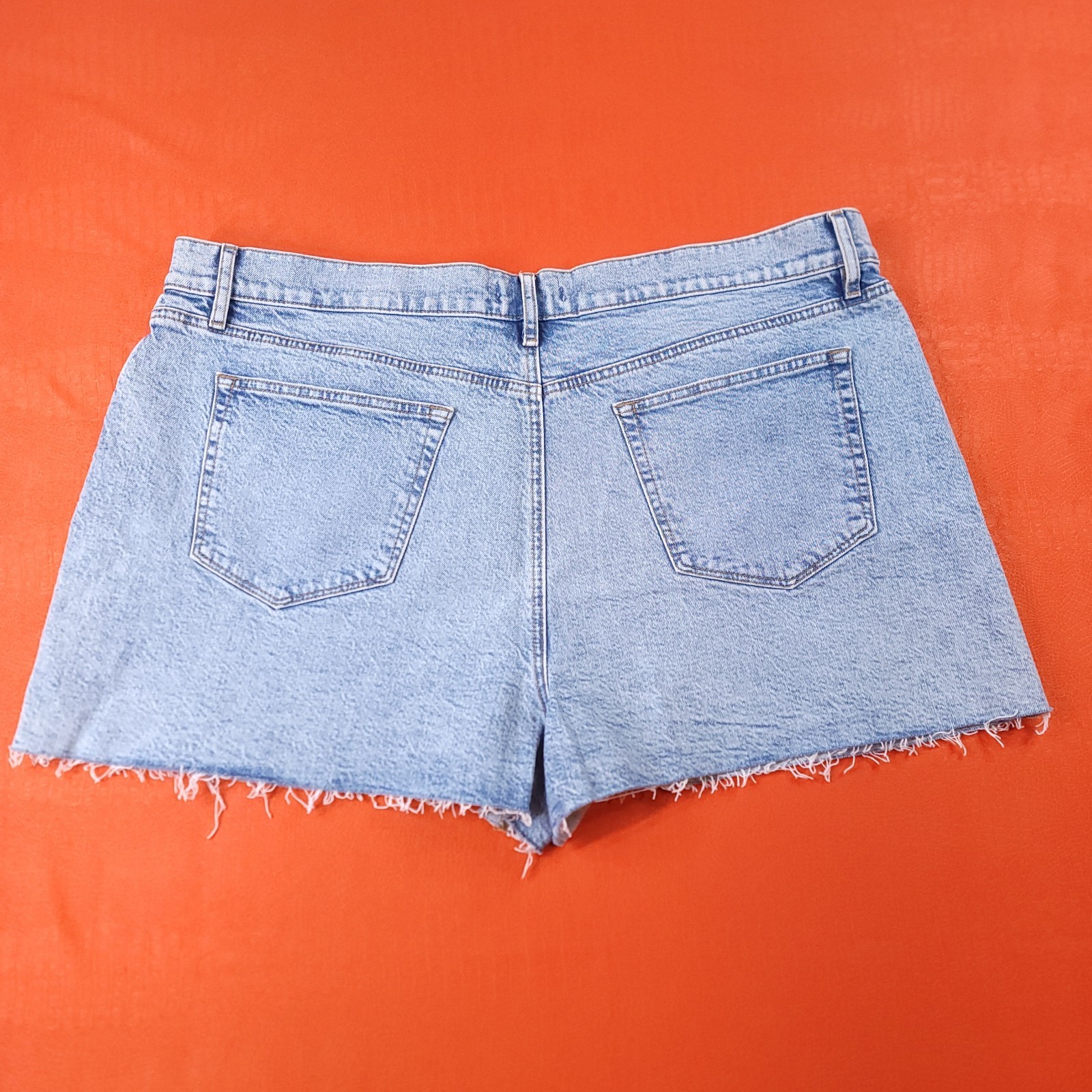 Loft Women’s Distressed Fringe Hem 3″ Light Jean Shorts Size 18 NEW