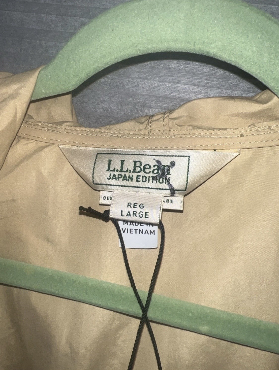 L.L. Bean Japan Edition Large Yellow Beige Milo Anorak Jacket Hooded Lightweight