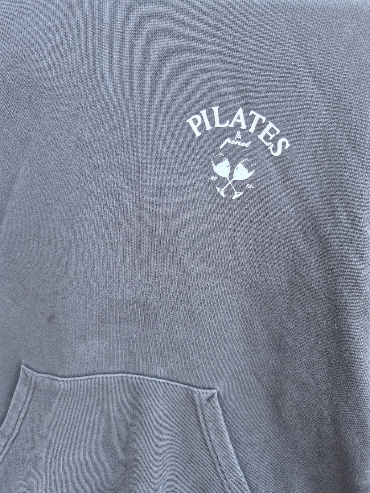 The Couture Club Pilates & Prosecco Hoodie Womens UK 8 Grey Oversized Pullover