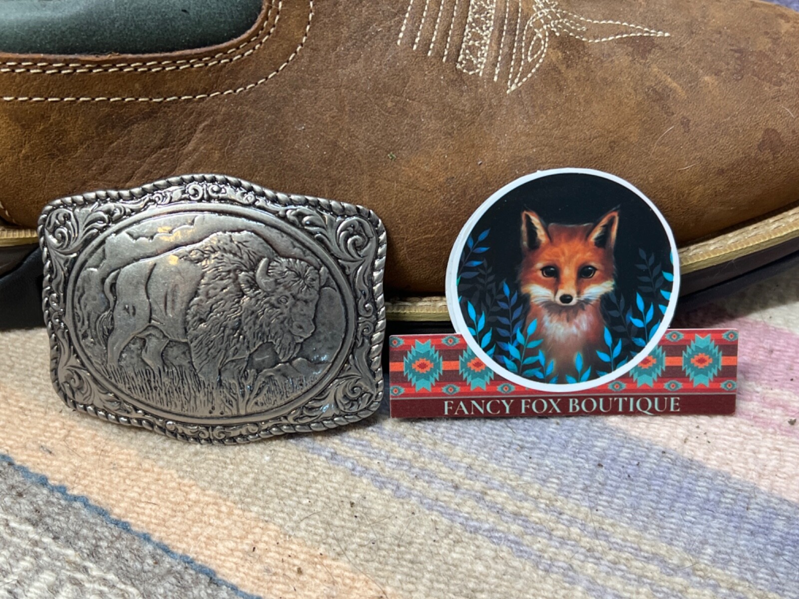BUFFALO CONCHO WESTERN SILVER BELT ADJUSTABLE BUCKLE FATHER’S DAY Birthday Gift
