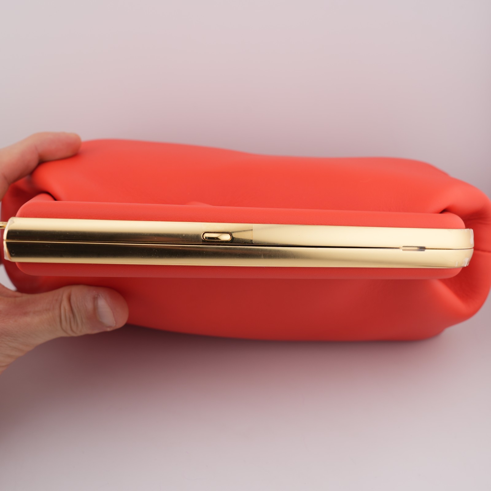 Fendi Shiny Nappa Small Fendi First Tulipano 1872982 Orange Leather Shoulder Bag