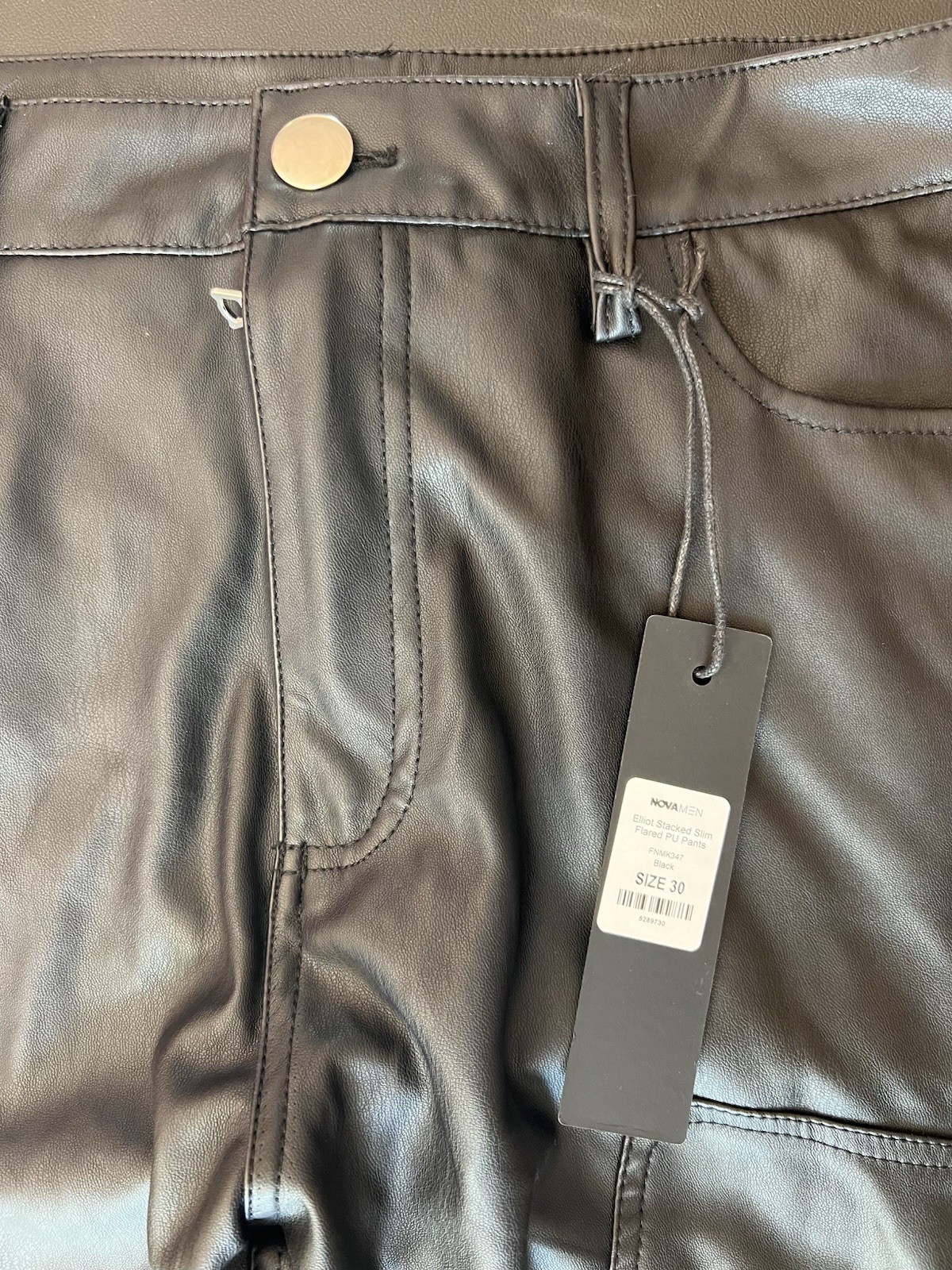 Fashion Nova Size 30×34 leather pants men black western