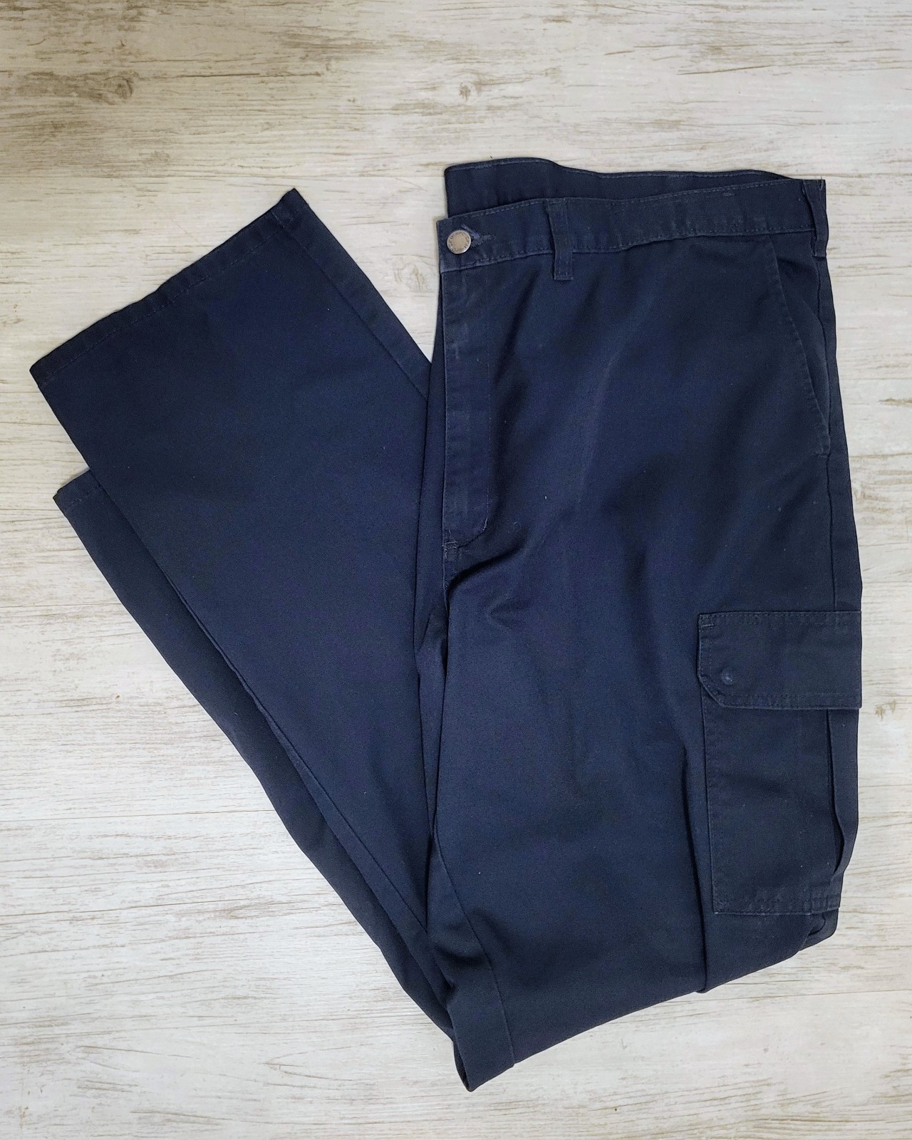 Dickies Industrial Cargo Pant Relaxed Fit Straight Leg Navy Uniform Mens 42×34