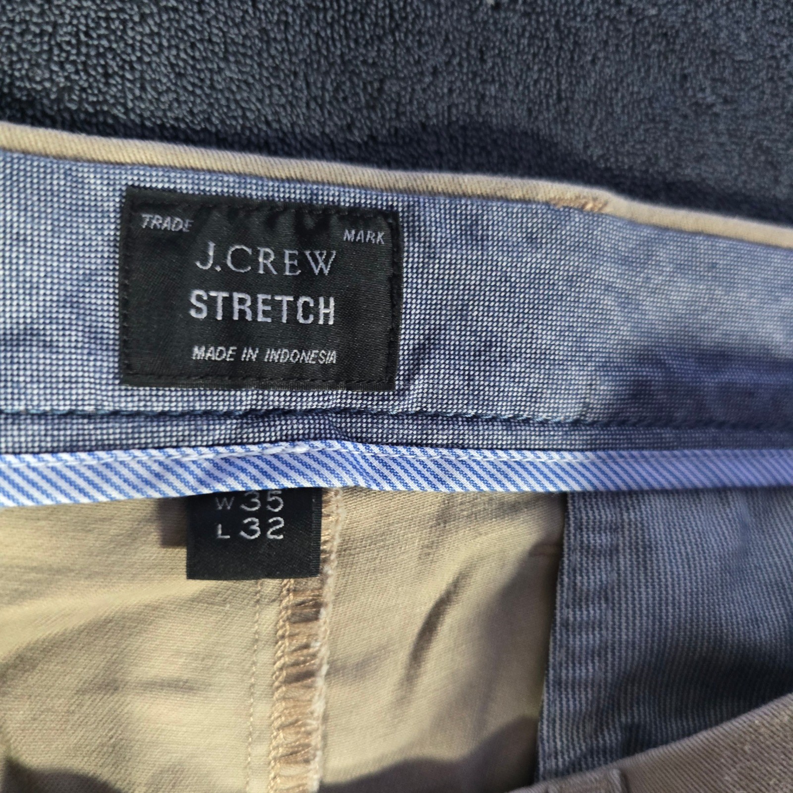 J.Crew Stretch Chinos Pants Casual Everyday Khaki Beige W35 L32 Mens 35×32