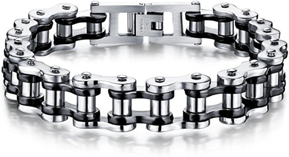 Feraco Mens Bikers Bracelet Stainless Steel Motorcycle Bike Chain Bracelets 8.4