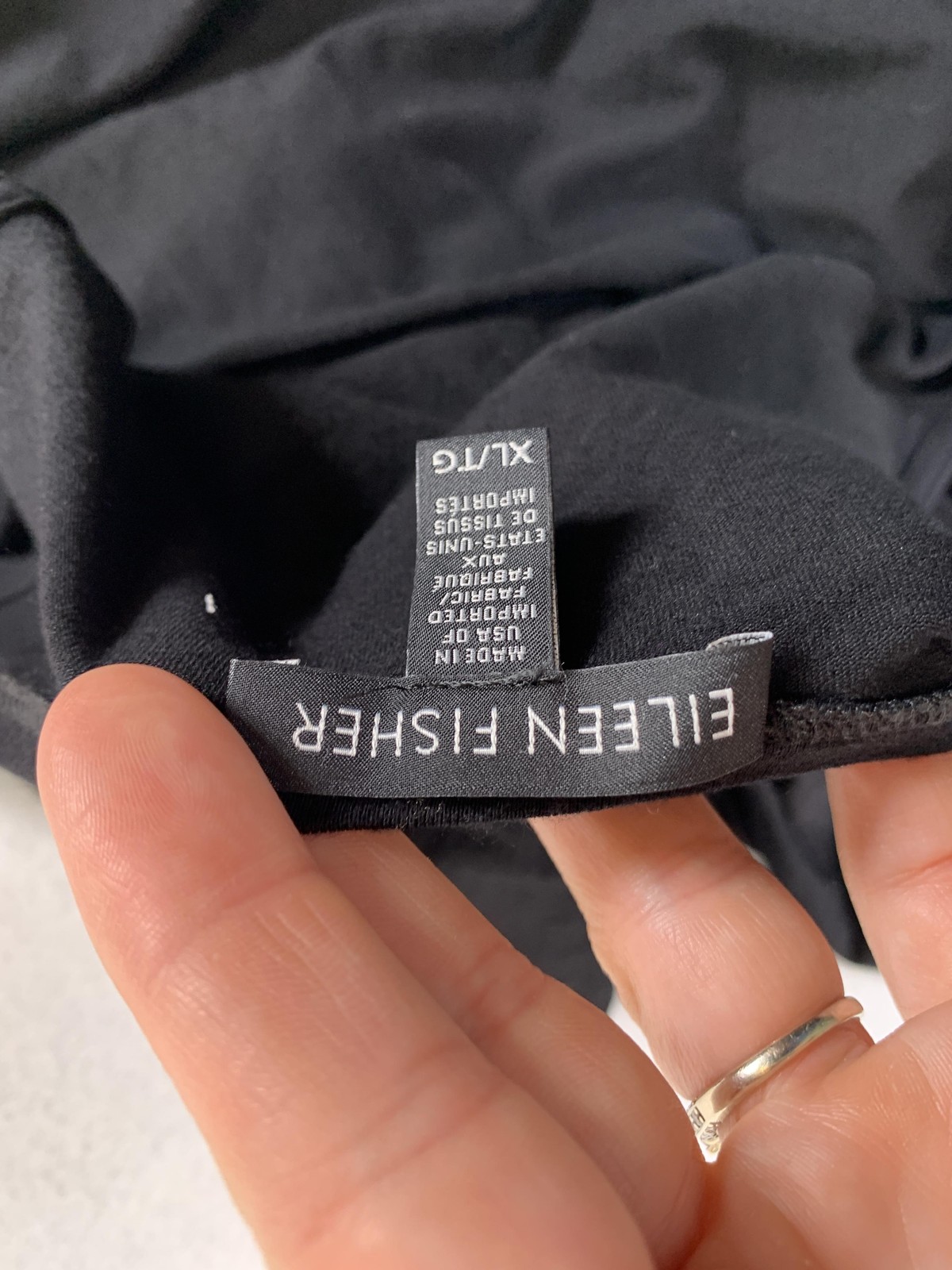 Eileen Fisher Dress Womens XL Black Jersey Scoop Neck Sleeveless Swing Pockets