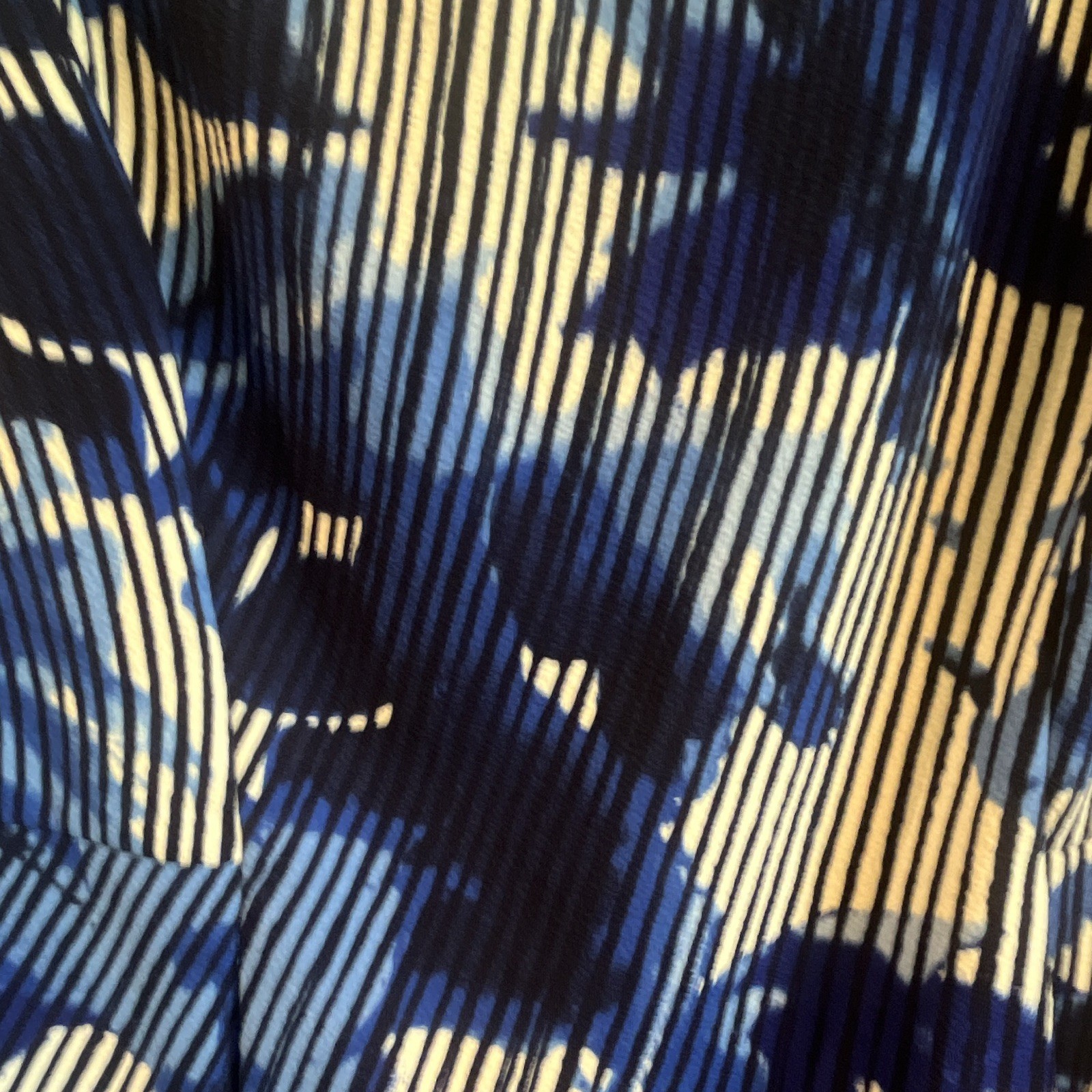 Maya Brooke Blue/White Abstract Sheath Dress Scoop Neck Sleeveless Knee 14W