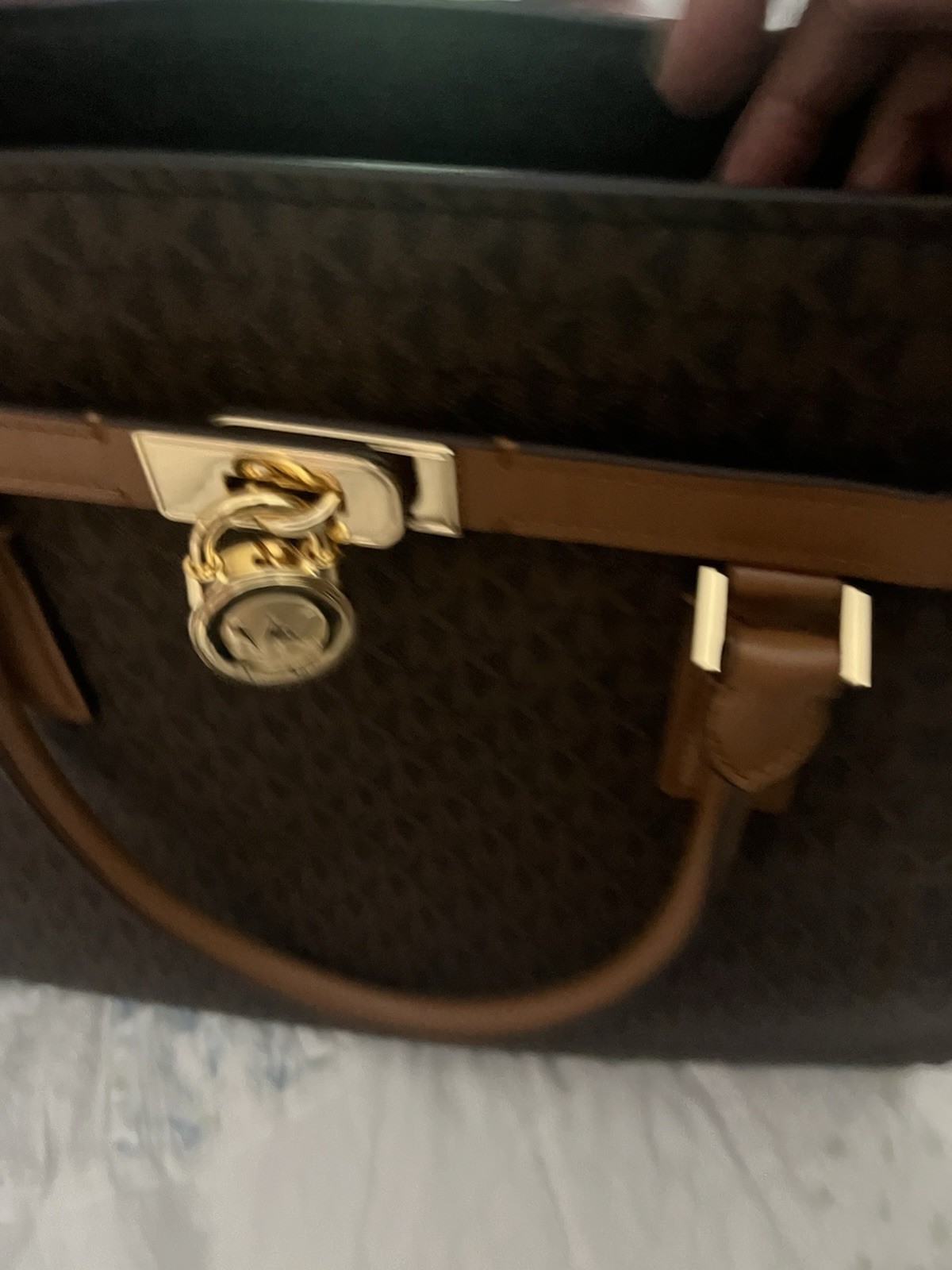 Michael Kors Hamilton Large Crossbody Handbag Signature Brown Logo