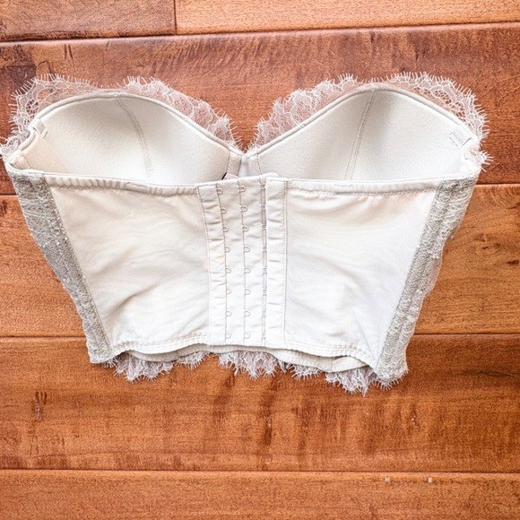 Victoria’s Secret Dream Angels Long Line Bustier Bra 32DD Metallic/Silver