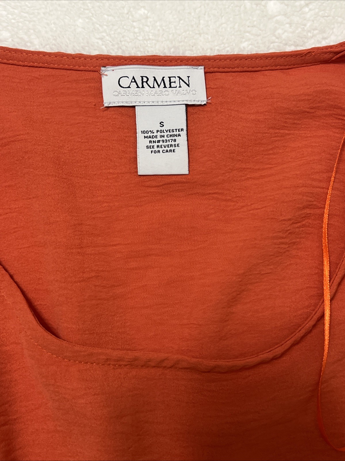 Carmen Marc Valvo Blouse Crop Women S Batwing Sleeve Pullover Coral Orange YY-5