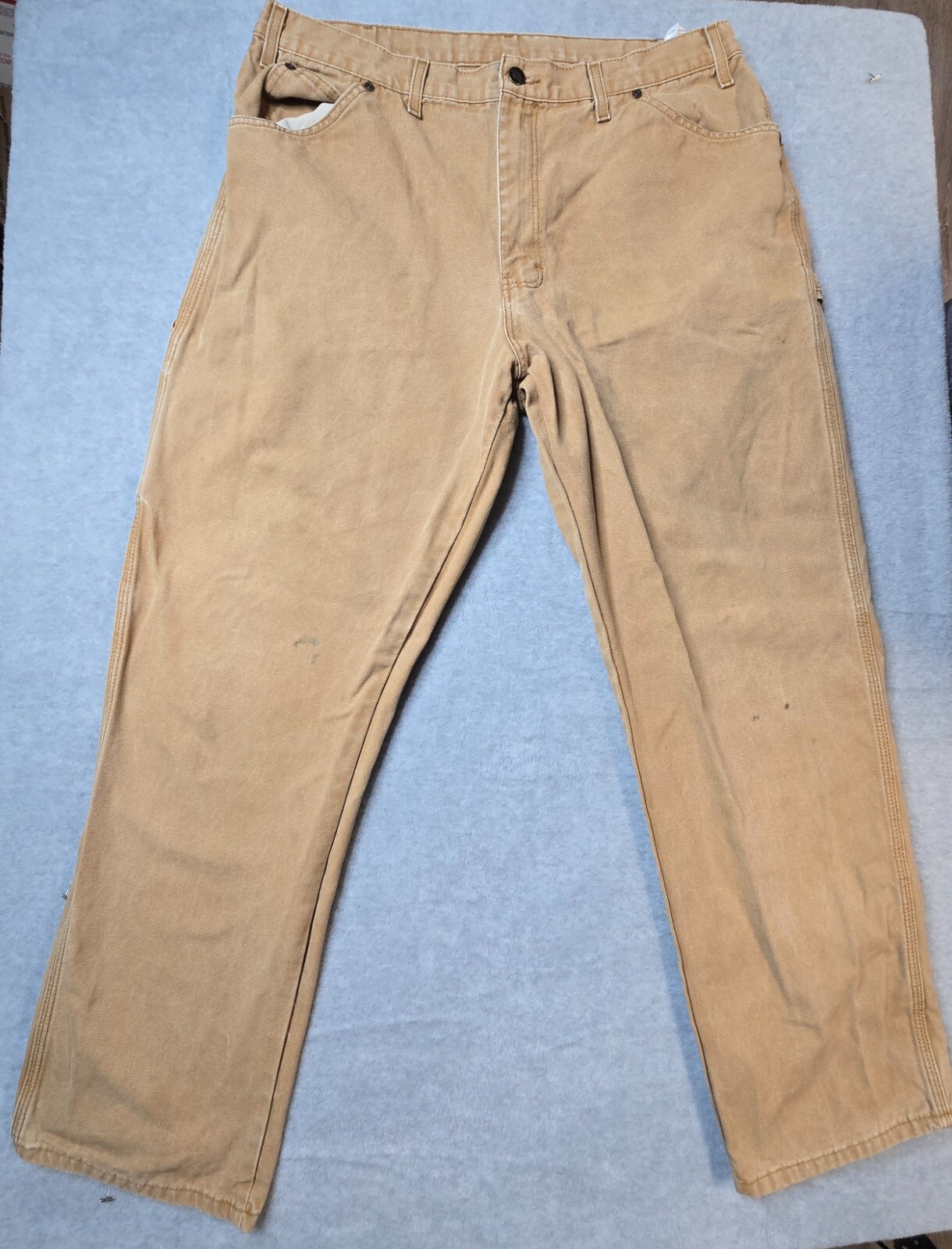 Vintage Dickies Carpenter Pants Tan Canvas Heavyweight Workwear Mens Size 38×30