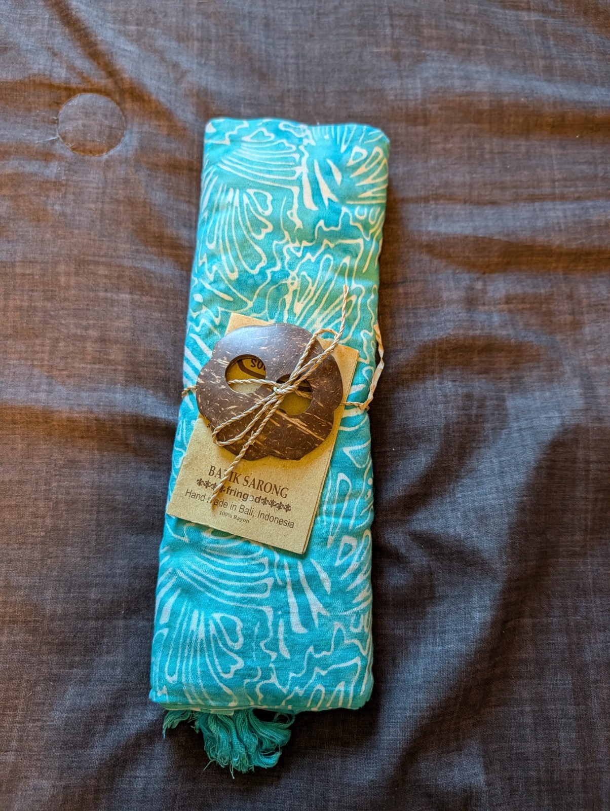 Ron Jon Blue Batik Sarong Swim Wrap Coverup New Made In Bali Multi Functional