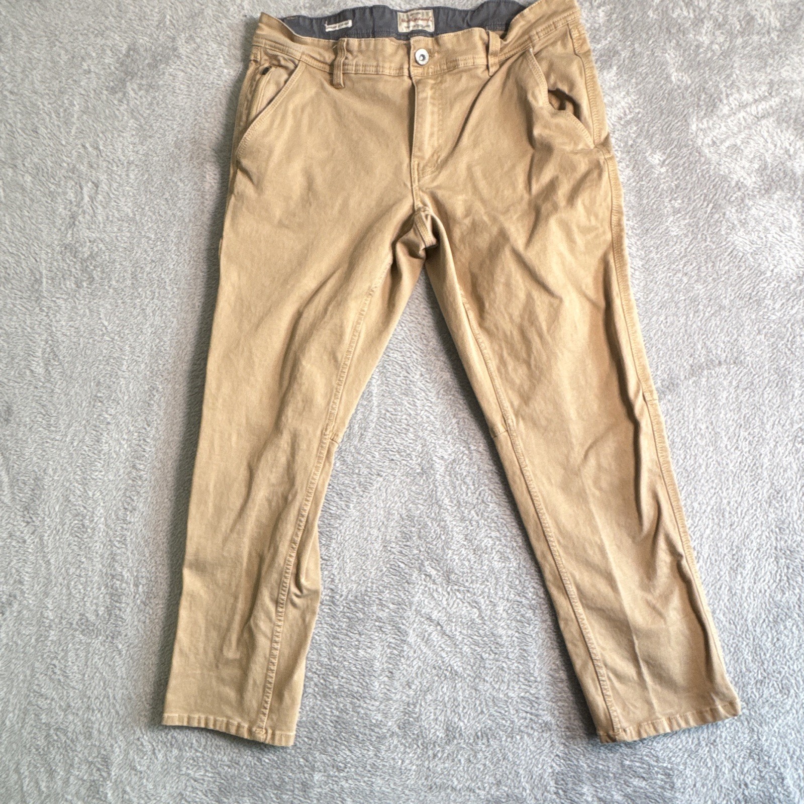 Weatherproof Vintage Beige Straight Fit Cotton Twill Cargo Pants Men’s 30