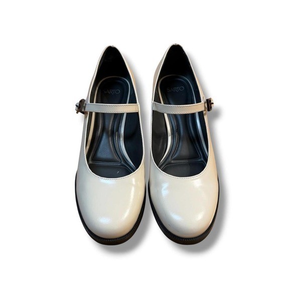 Franco Sarto Sarto Pesara Mary Jane Heels Women’s Size 7 White Cream Block Heel