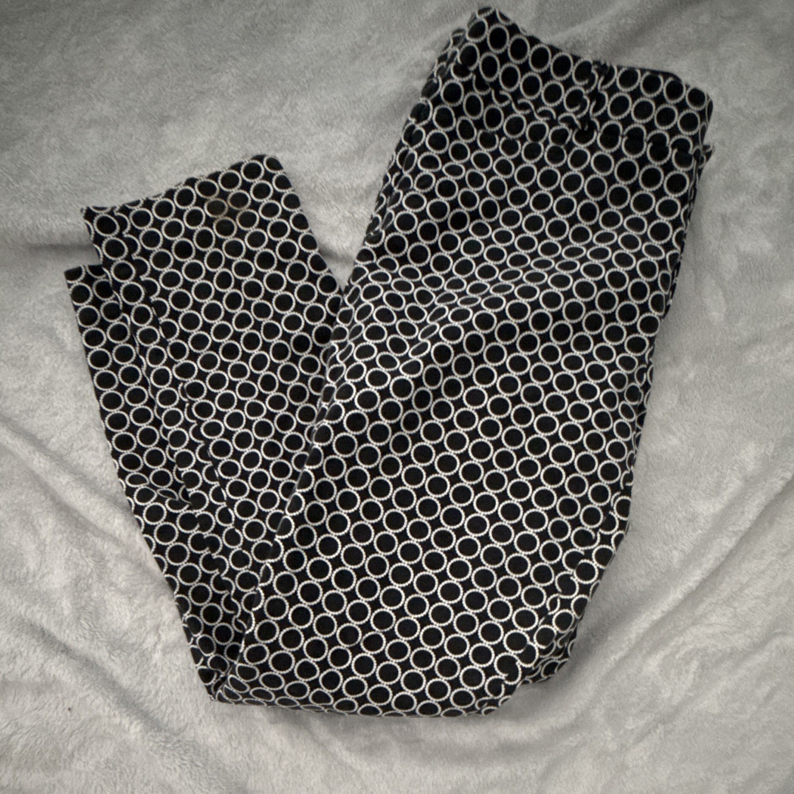 Banana Republic Women’s 6 Black/White Geometric Slim Skinny Dress Pants Stretch