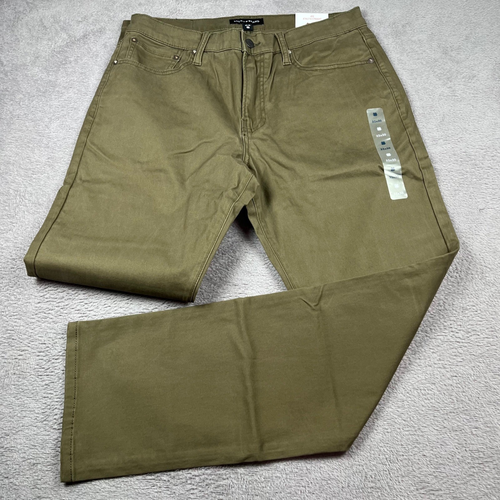 Lucky Brand 410 Athletic Straight Pants Mens 32×30 Olive Brown Advanced Stretch