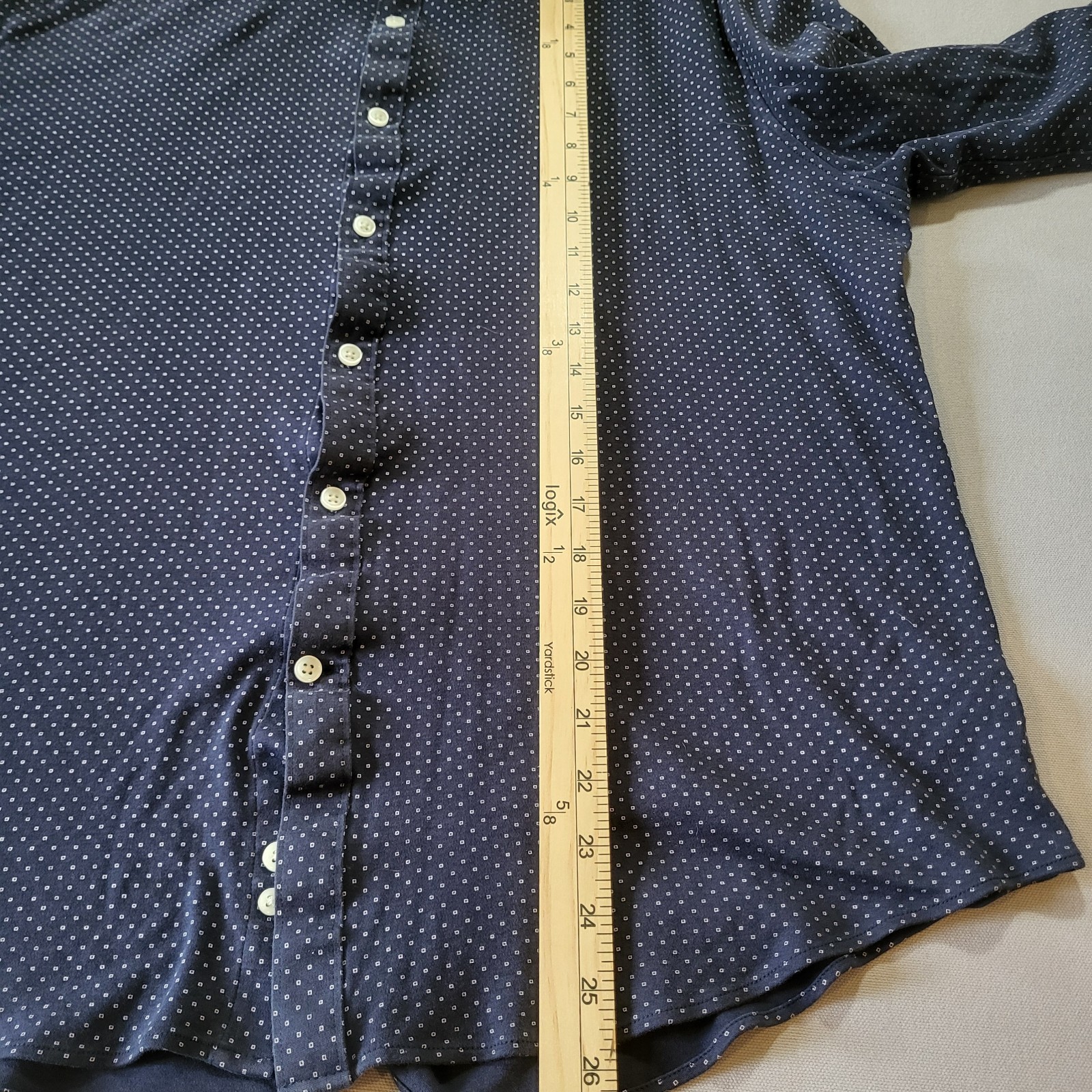 Michael Kors Slim Fit Blue Shirt Patterned Mens XL Button Down