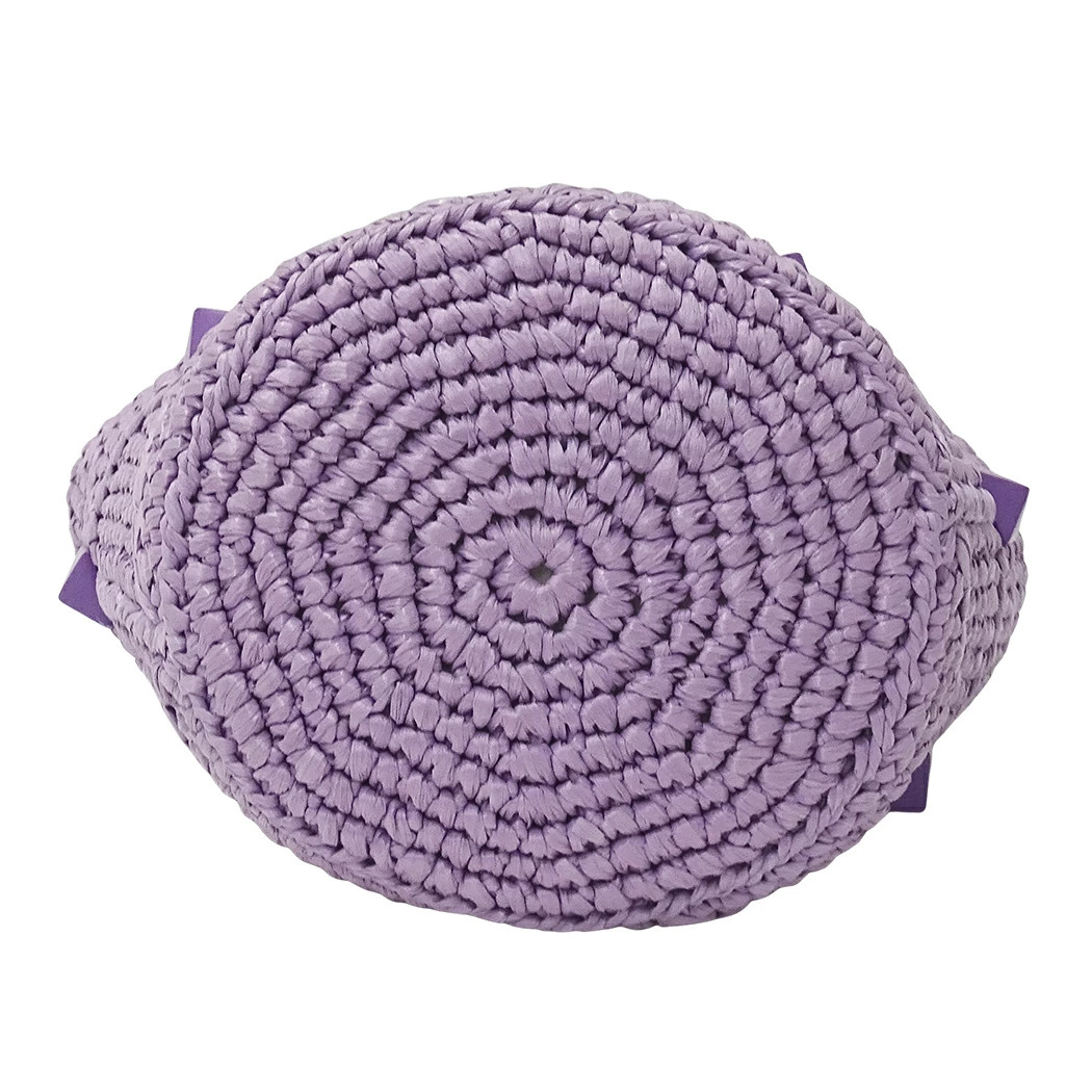 Valentino Garavani 2way Roman Studs Raffia Purple Basket Bag Women’s #BBB329