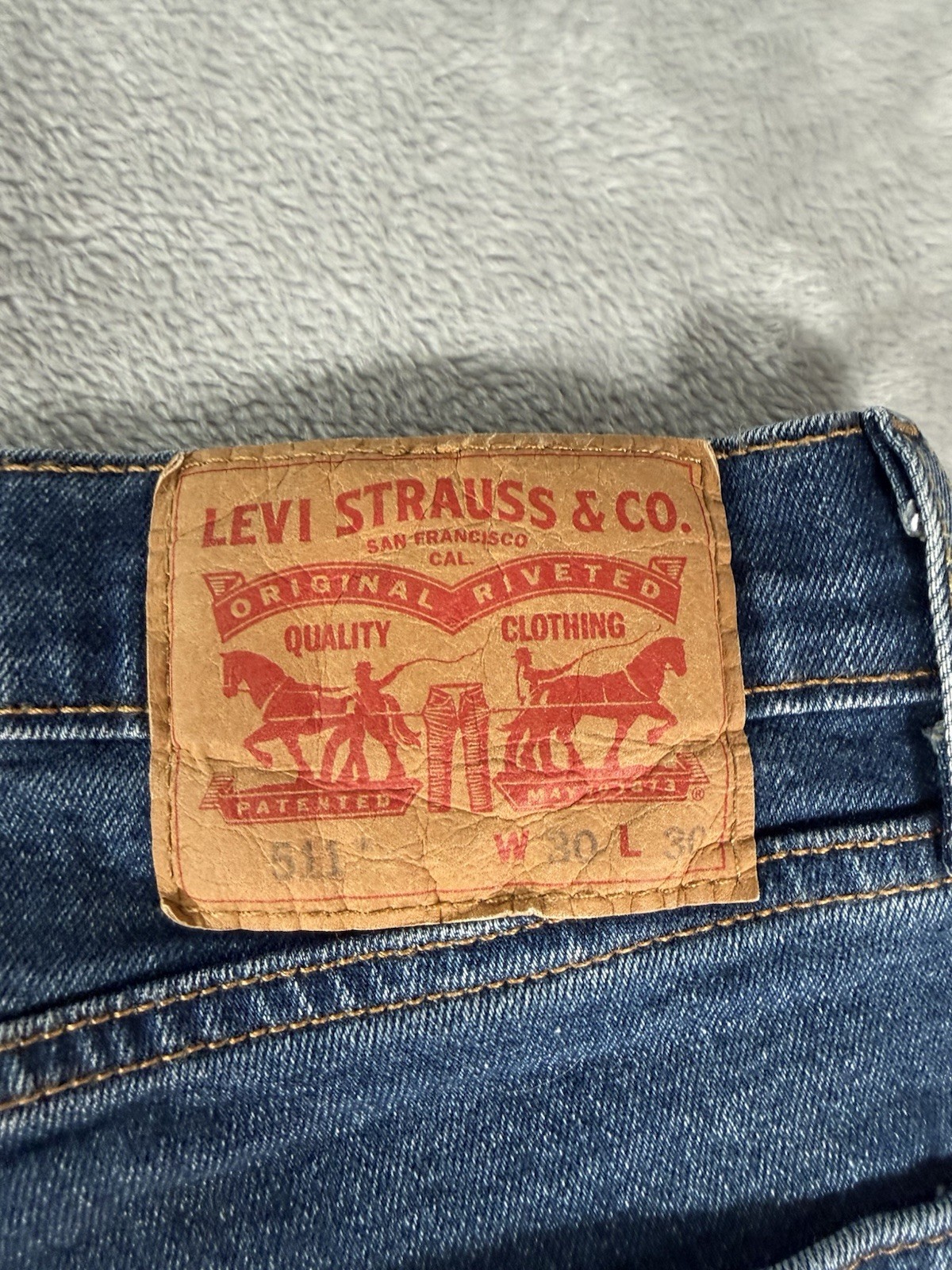 Levis 511 Jeans Mens 30×30 Blue Denim Slim All Seasons Tech