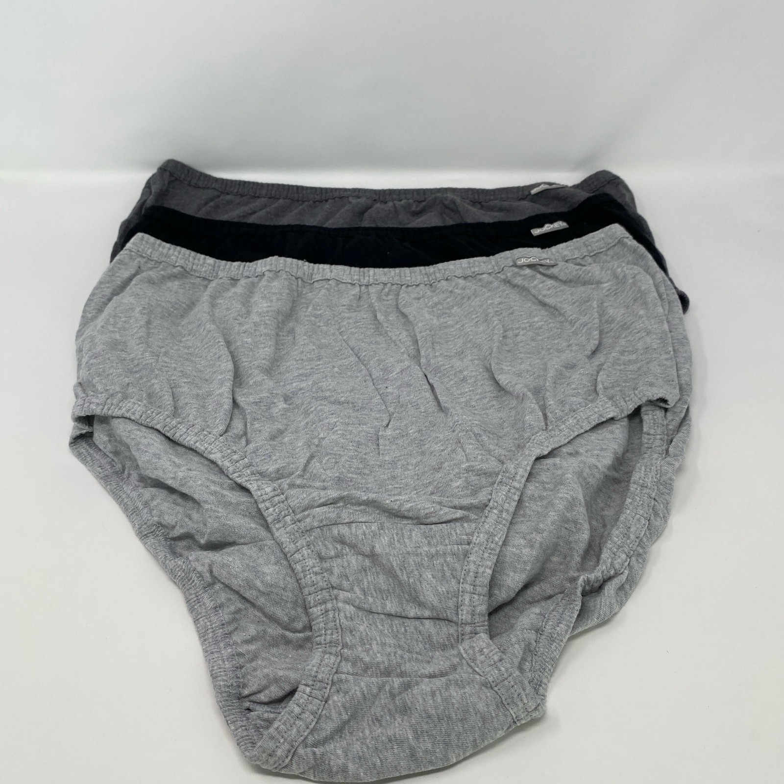 Jockey Elance Plus Briefs 3-Pack Grey/Charcoal/Black Size 8