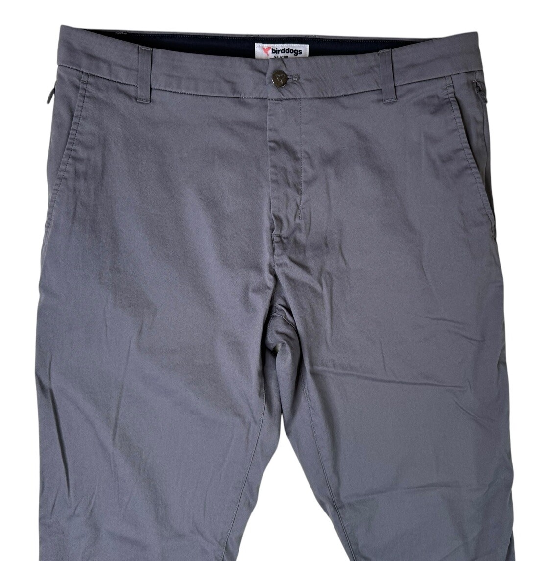 Mens Birddogs Stretch Khakis Stephen Jobs Unlined Graphite Gray Pants 34×34 -30″