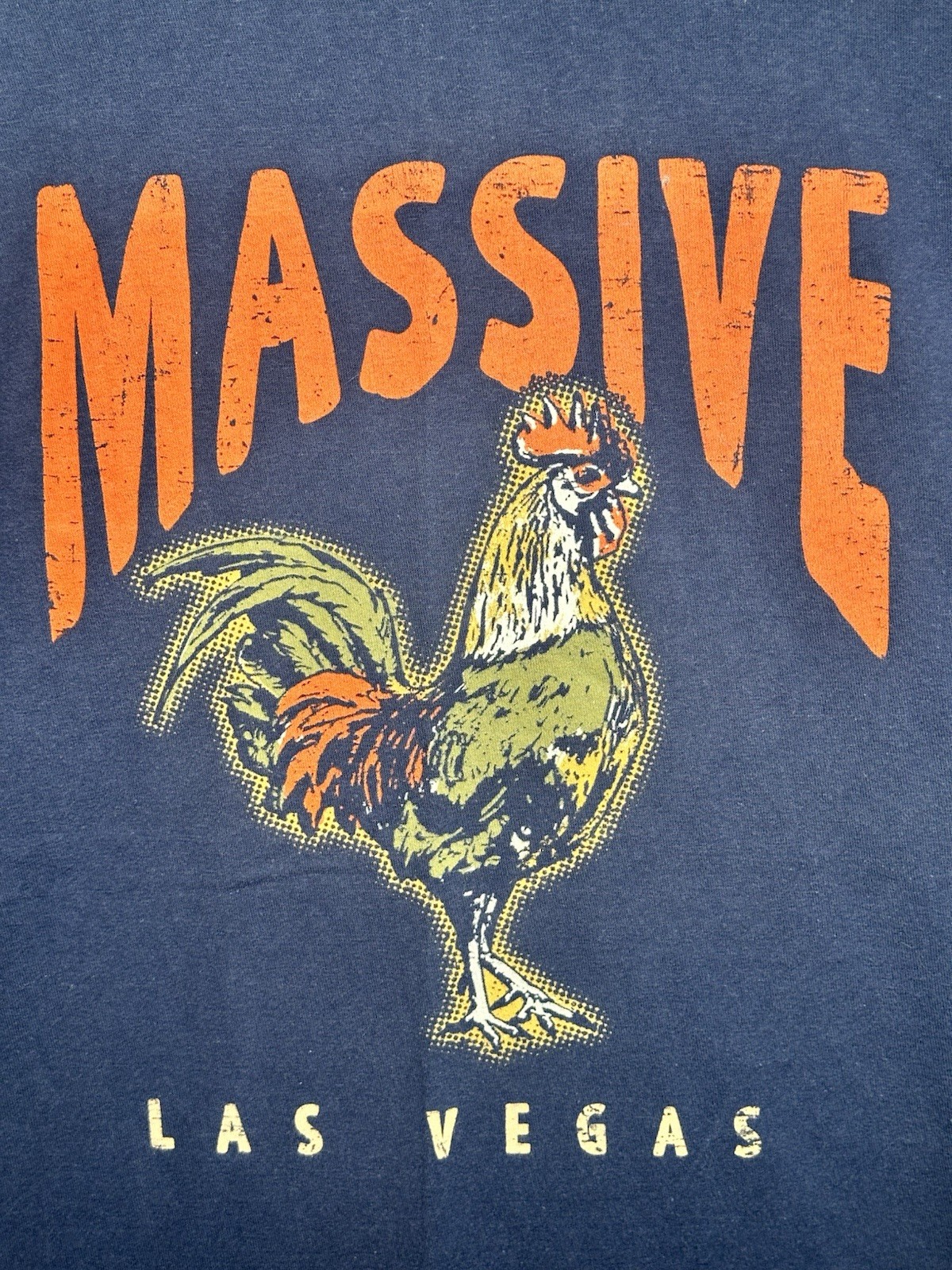 The Duck Co Massive Cock Las Vegas L Tshirt 100% Cotton Rooster Funny Gag Joke