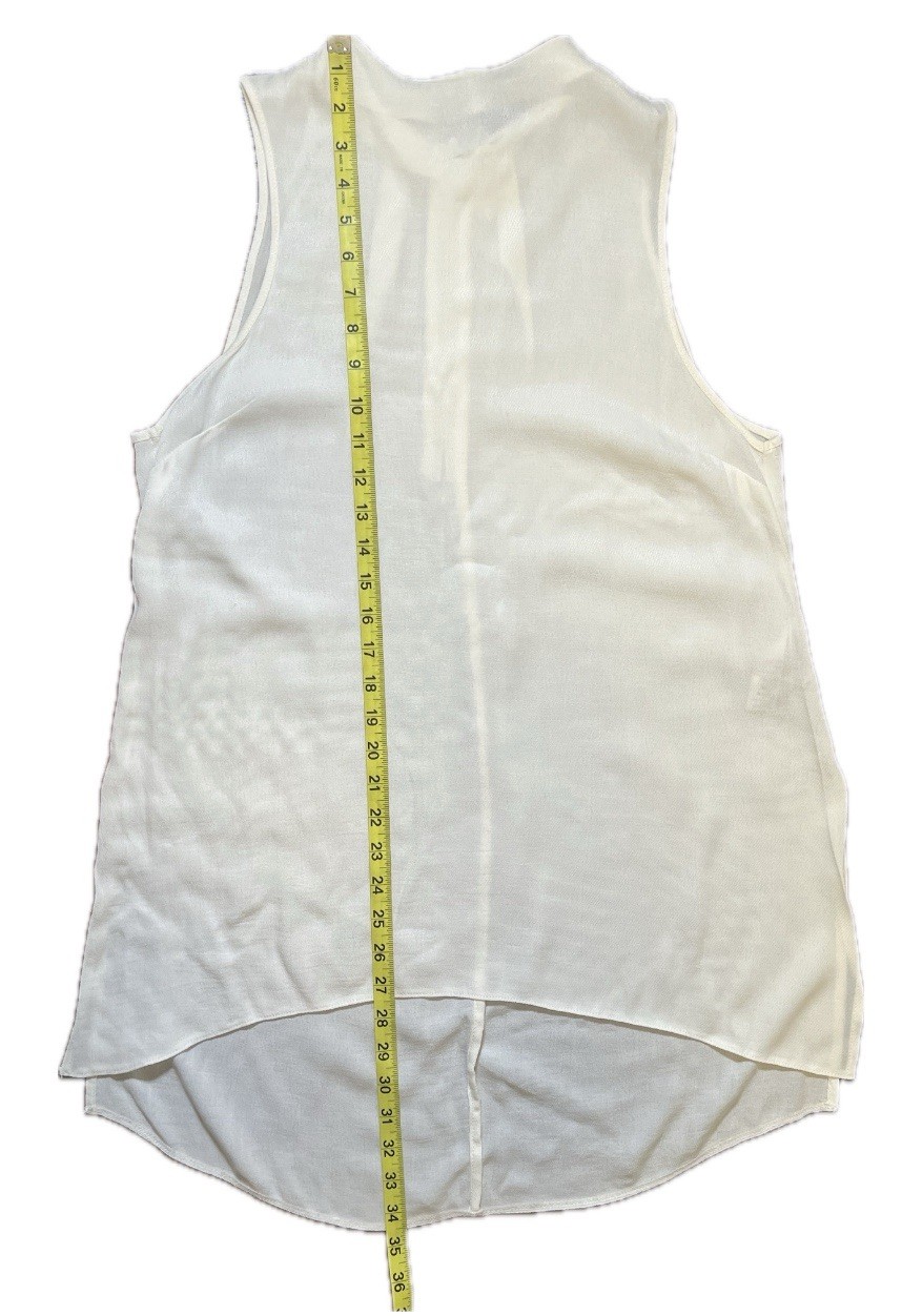 NWT Topshop White Sleeveless High Low Hem Tunic Tank Top UK 8 US 4