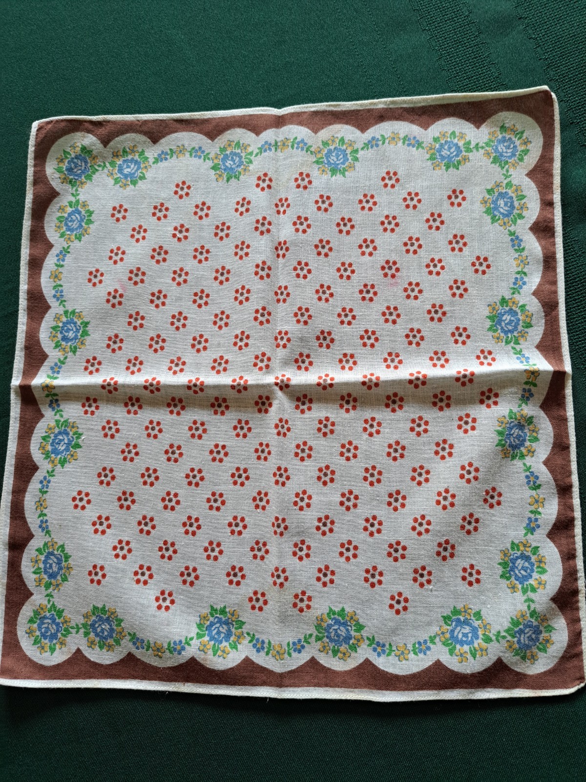 Vintage Floral Print and Tatted Hankies Lot of 4