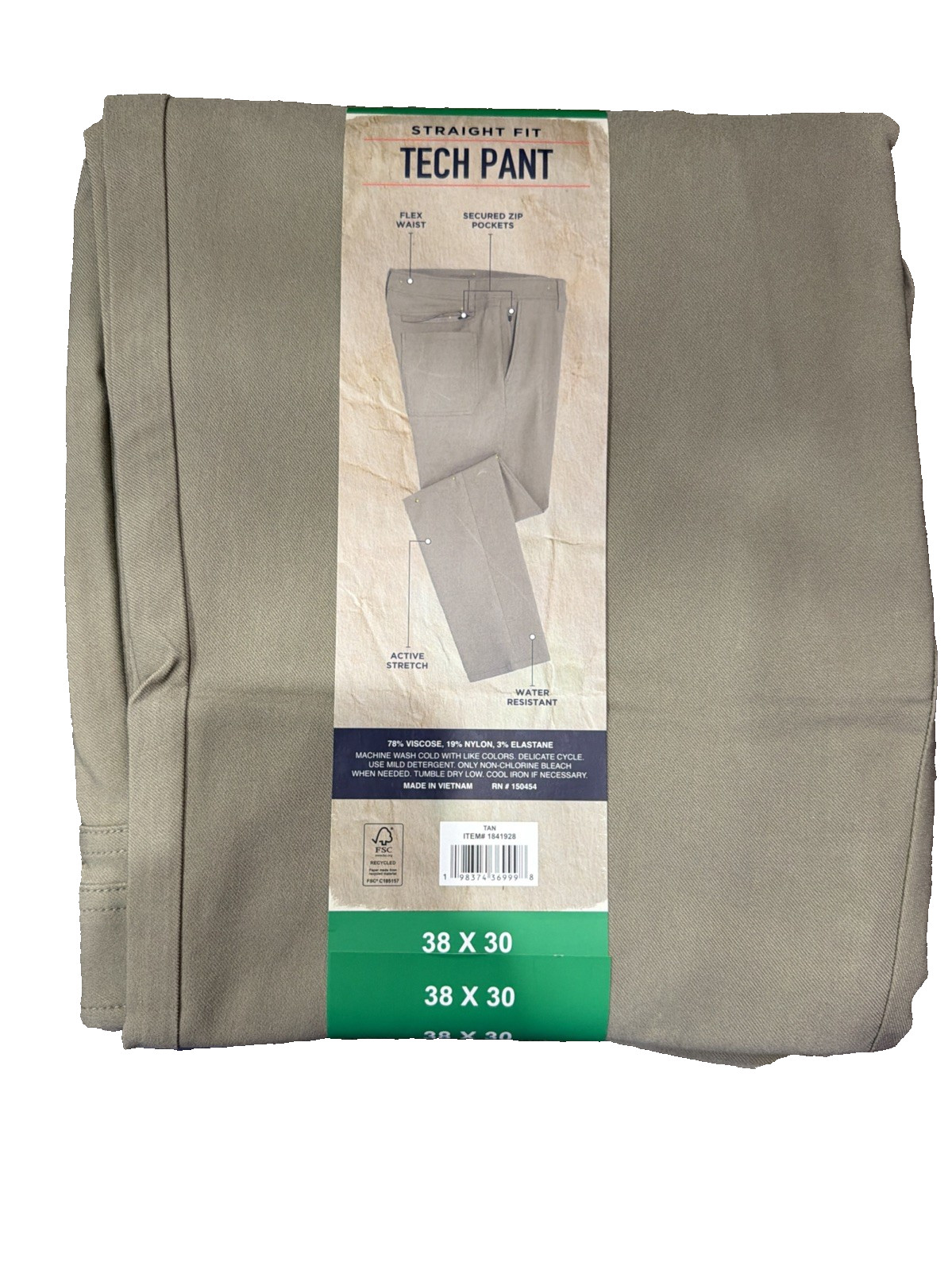NWT Weatherproof Vintage Men’s Tech Pant 38X30