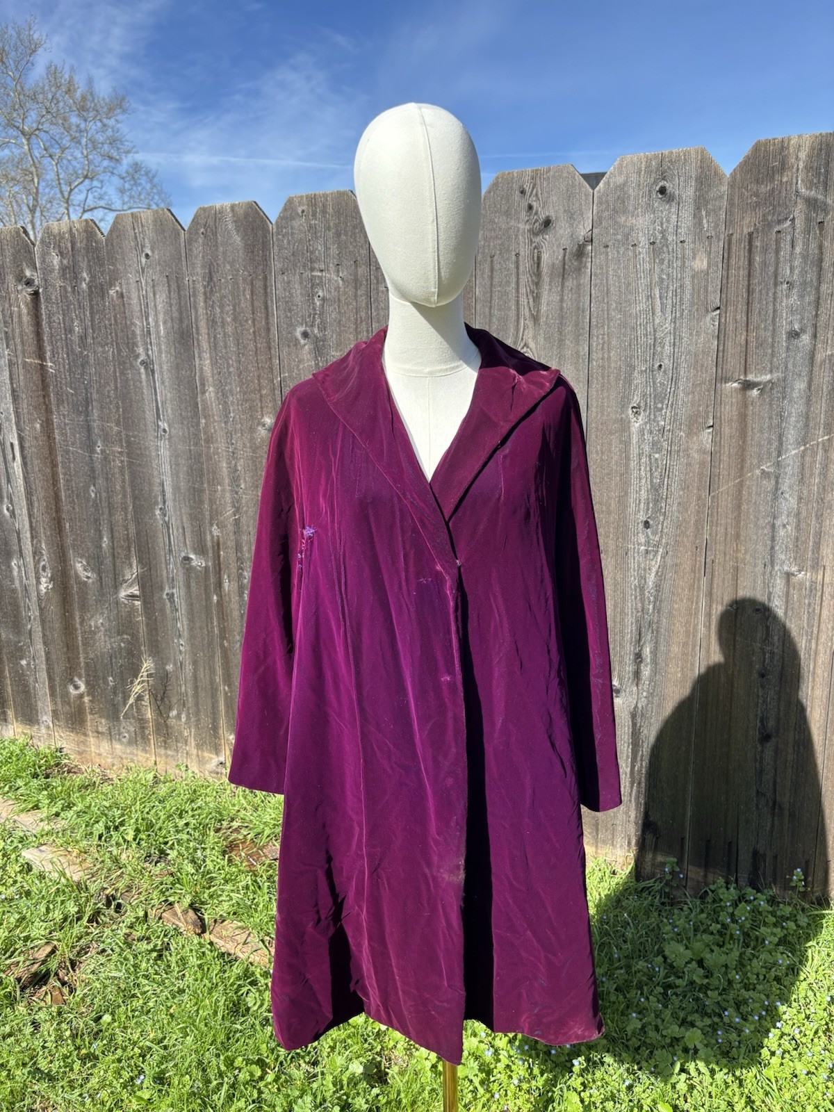 VTG 50’s Purple Velvet Volup Swing Coat By Rose Salon Some Damage