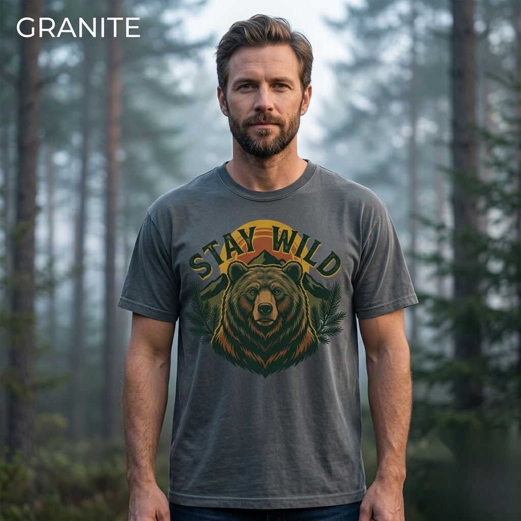 Stay Wild Bear Mountain Nature Outdoor Adventure Graphic Shirt Freeships