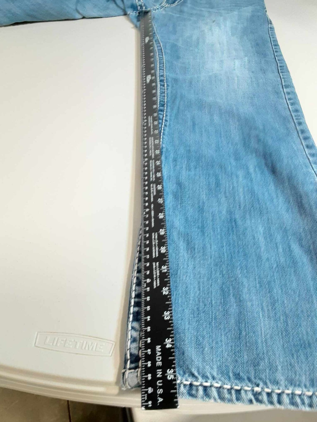 Rock 47 Denim by Wrangler Relaxed Mens Jeans Western Size 34×36 Light Wash