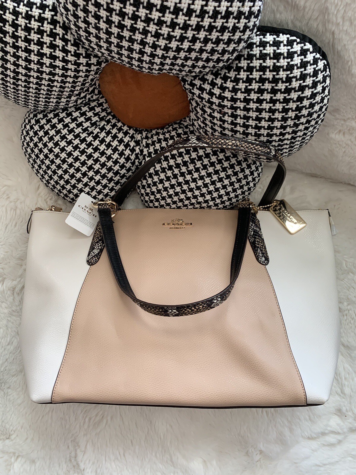 New Coach AVA TOTE IN EXOTIC EMBOSSED LEATHER TRIM F38308