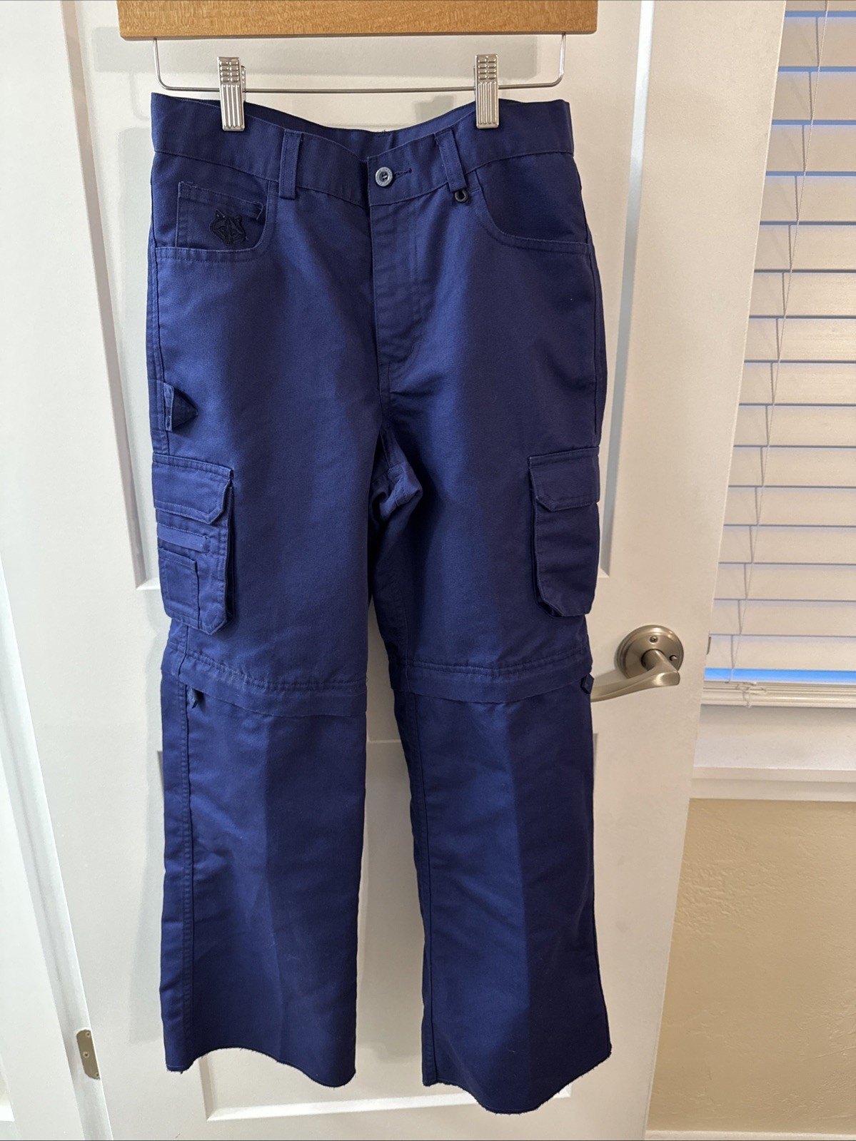 BSA Cub Scouts Switchback Uniform Pants Blue Unhemmed Youth Size 12 Cotton Blend
