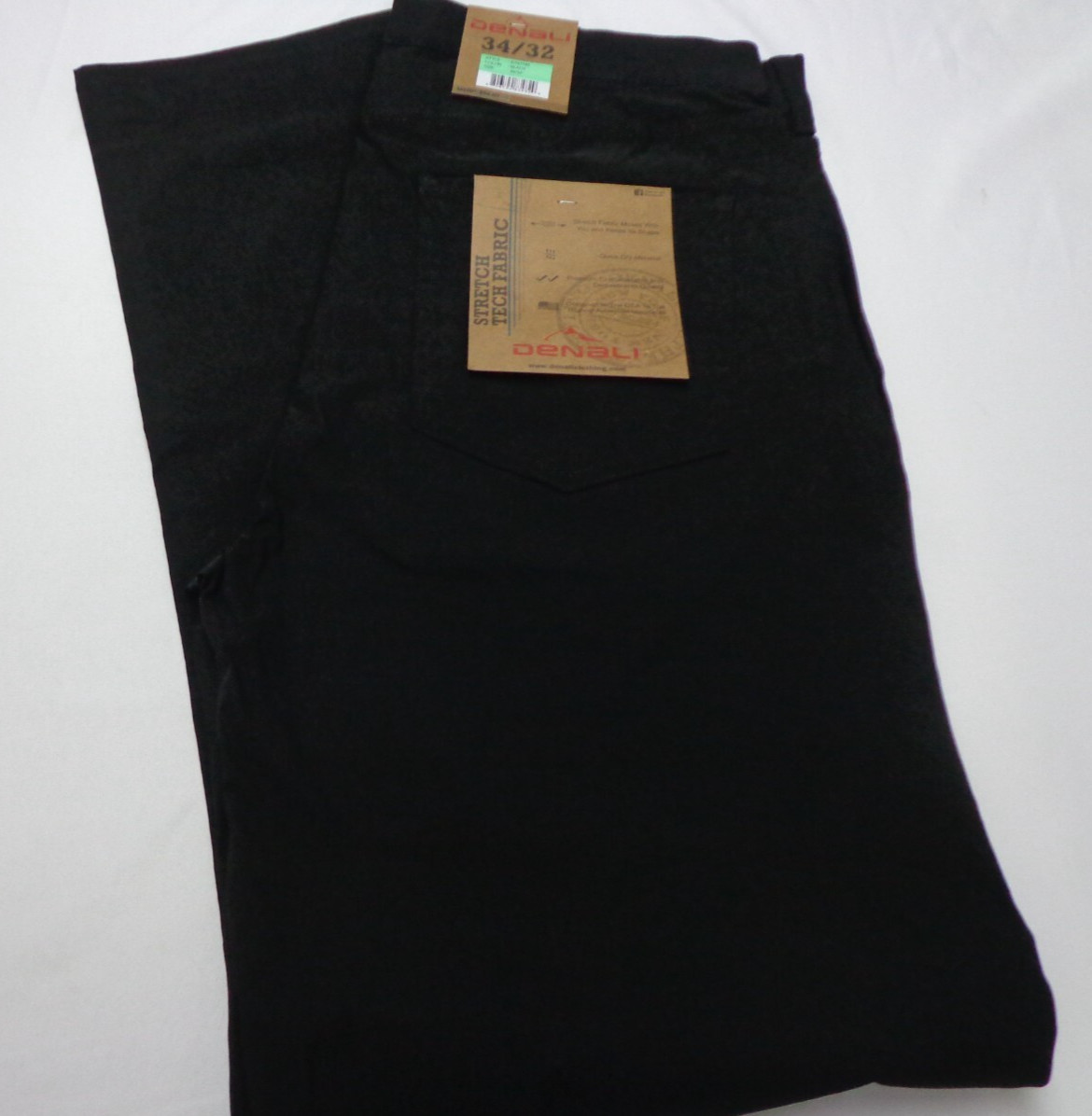 DENALI Black Tech Fabric Stretch Pants NWT 34/32 MSRP $54