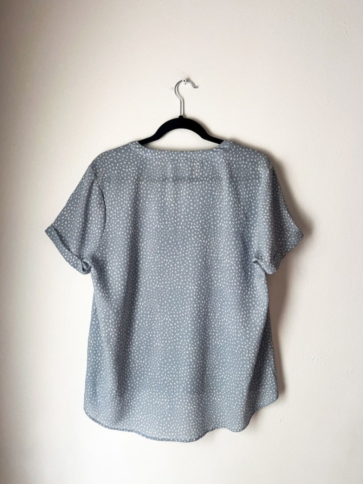 Olive + Oak Blue Speckled Blouse XL | Cottagecore Coastal Grandmother Boho Relax