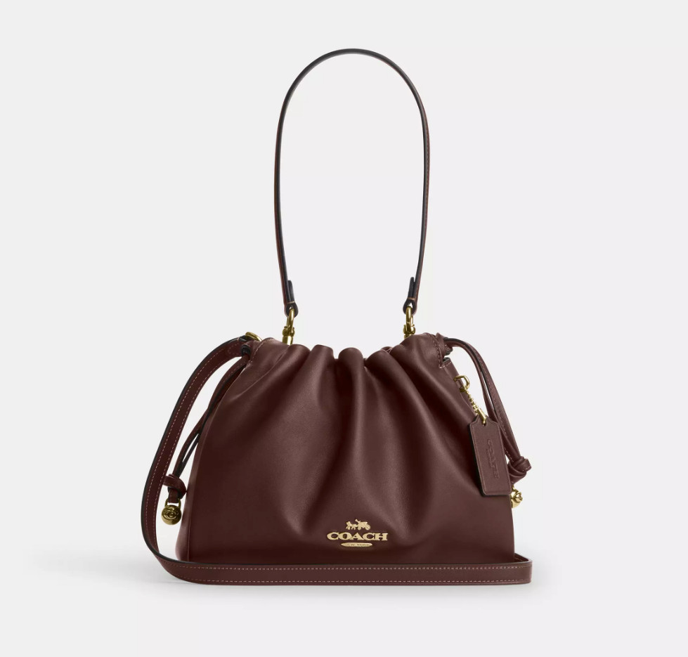 COACH Faye Drawstring Bag Maple CT763 IMMPL Auth New