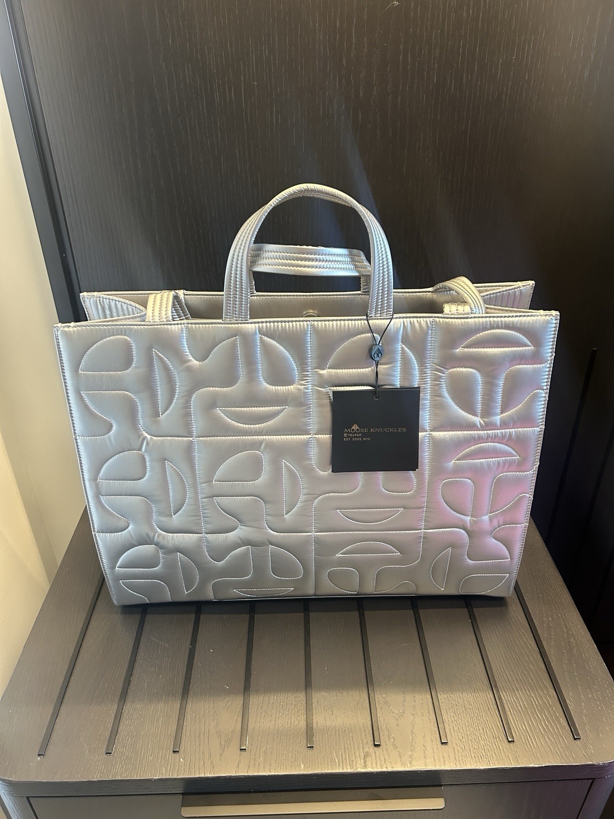 Telfar X Moose Knuckles Silver Shopper Tote Padded New with Tags