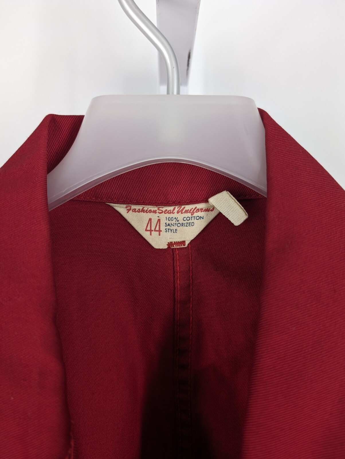 Vtg 60s 70s Twill Denim Red Tuxedo Service Jacket 44 Sanforized Cotton Canvas