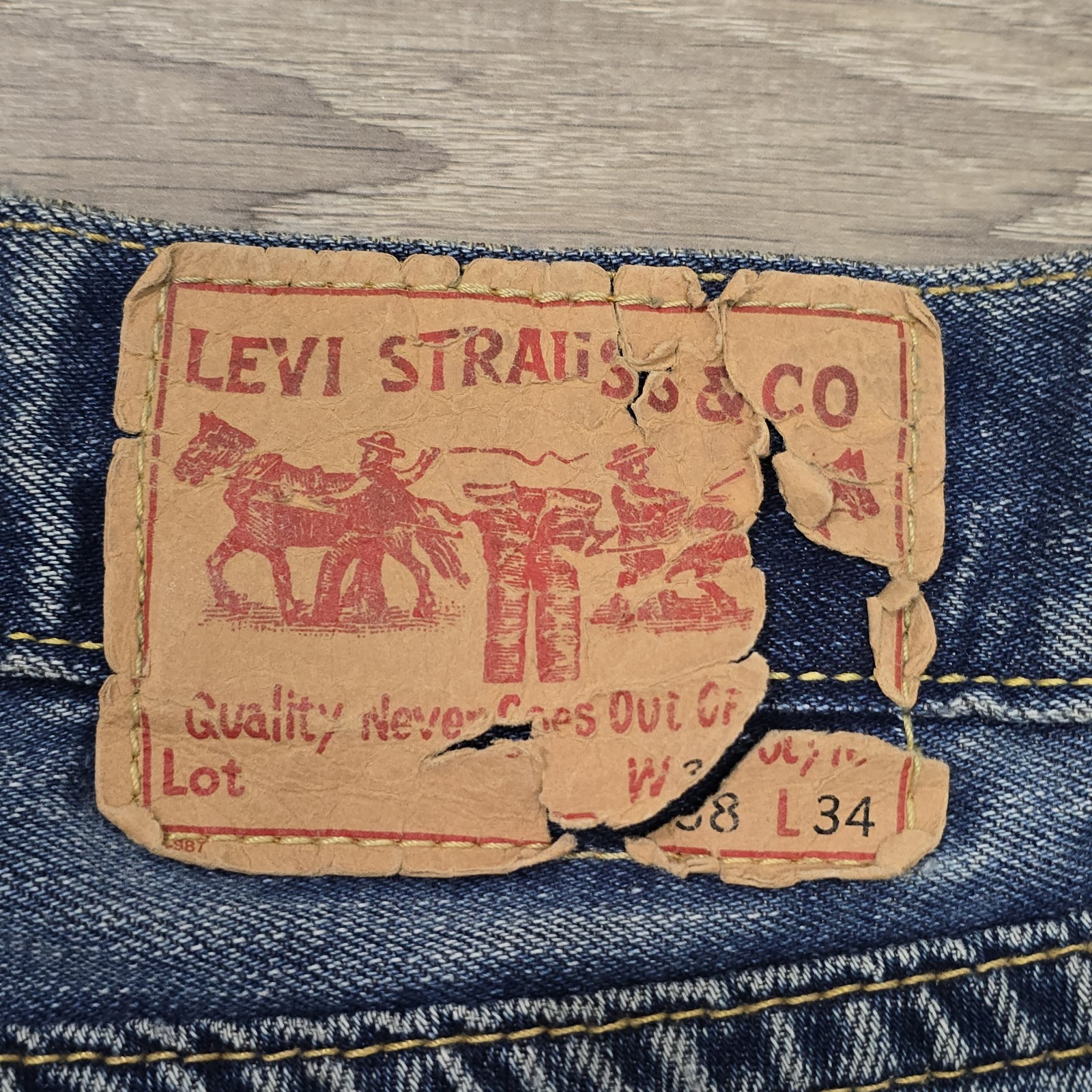 Vintage Levis Type 1 Jeans Loose Fit Blue Denim Red Tab 38×34 Quality Never Goes