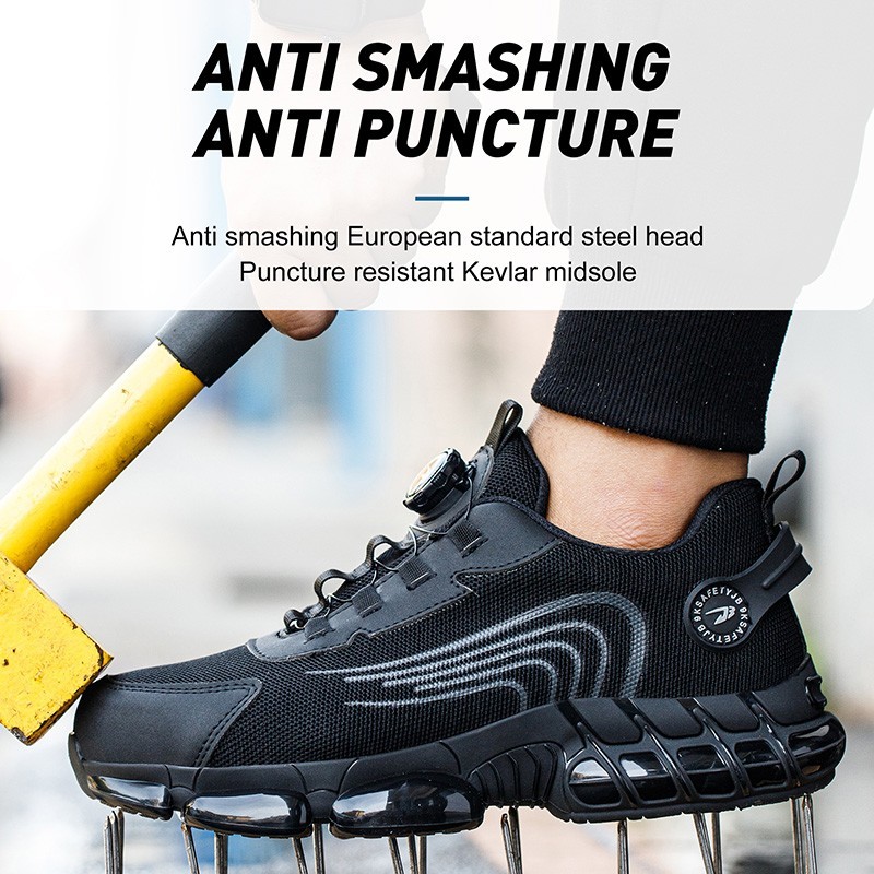 Steel Toe Shoes Men Lightweight Anti-smash Steel Toe Sneakers Indestructible