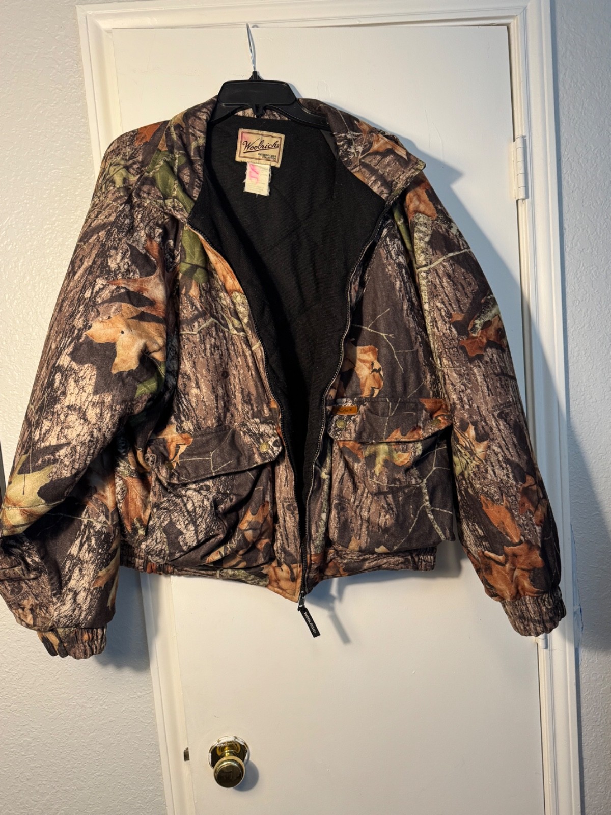 Vintage Mens Woolrich Outdoor Hunting Camouflage Full Zip Jacket Size XL