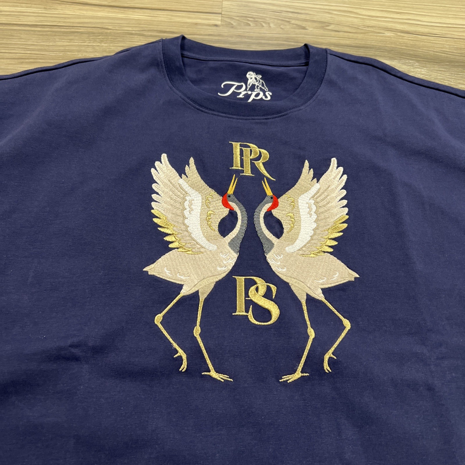 PRPS Fully embroidered Crane Design T-SHIRT 100% Cotton Men’s 3XL $108