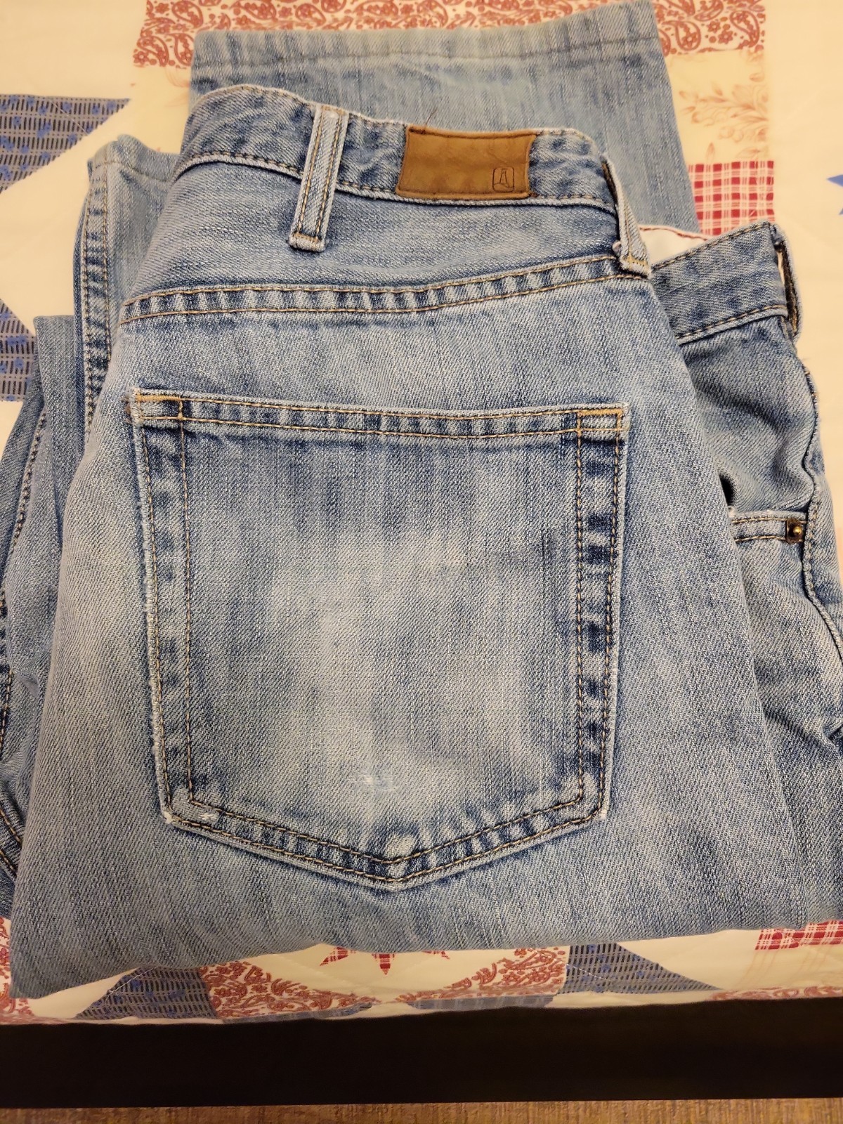 Lands End Traditional Fit Medium Wash Blue Denim Jeans Men’s Size 36×30