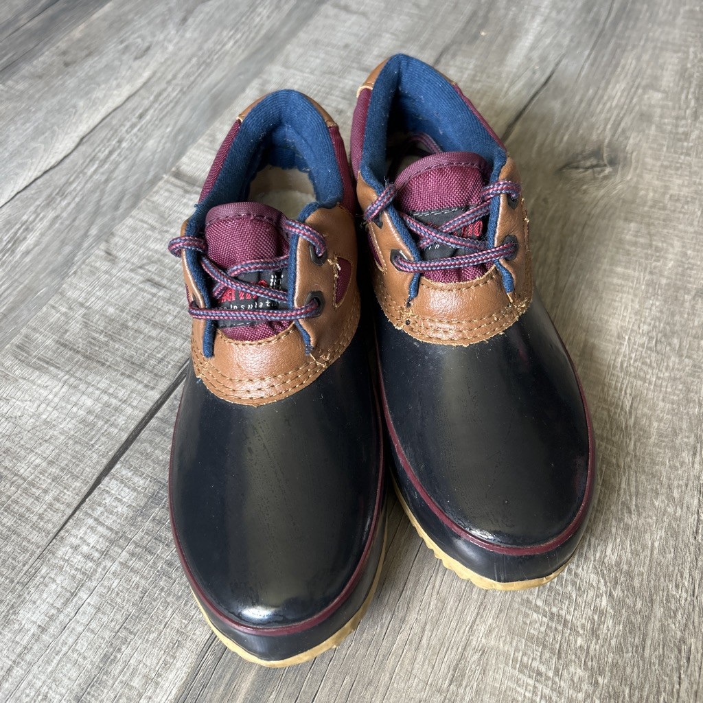 Trails End Duck Boots Ankle Low Women’s Size 8 Blue Burgundy Brown Snow Boots