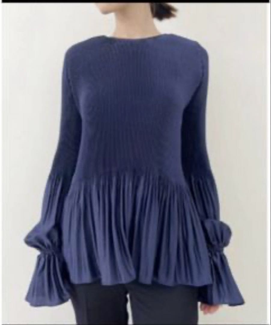 KALLMEYER Pleats Blouse Navy Free Size L’Appartement DEUXIEME CLASSE