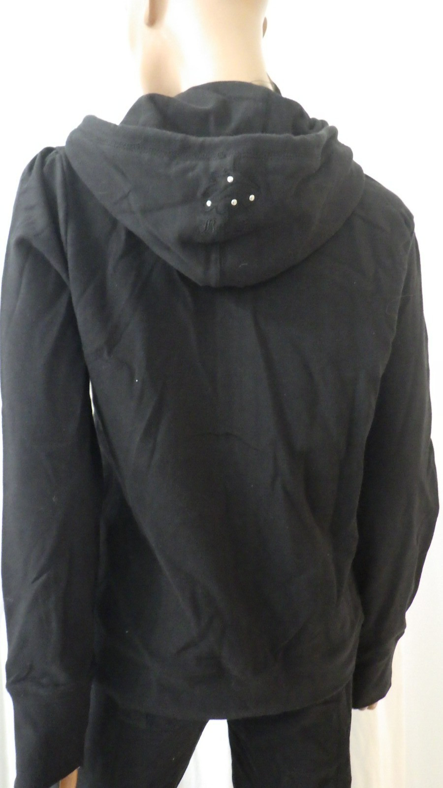 NWT BCBG sz LARGE (Bust38-40) BLK ON BLK APPLIQUE 100% COTTON 2 PIECE TRACKSUIT