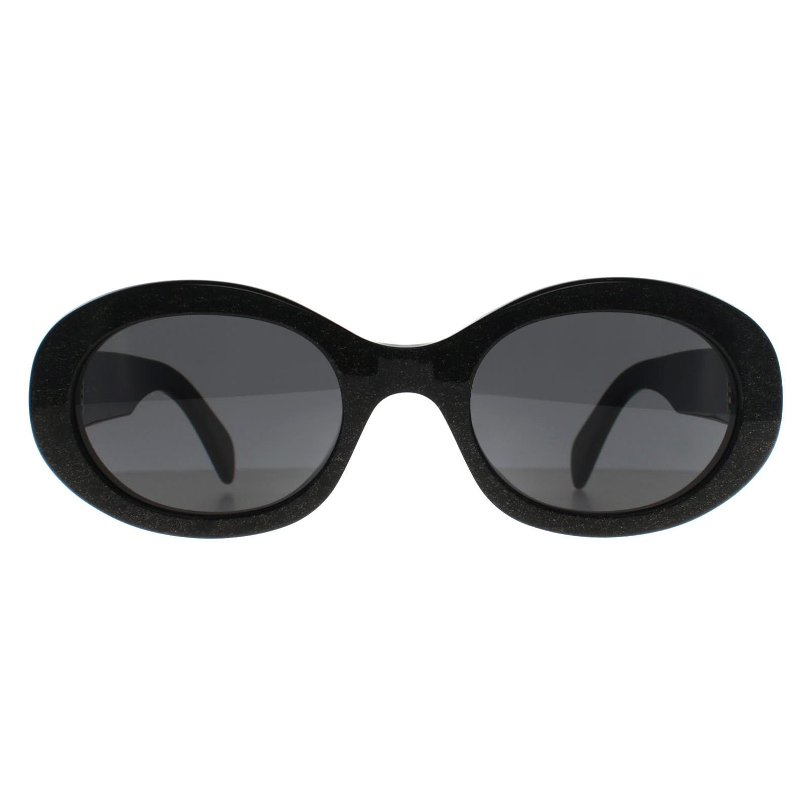 Celine Sunglasses CL40194U Triomphe 03A Sparkly Black with Gold Gray