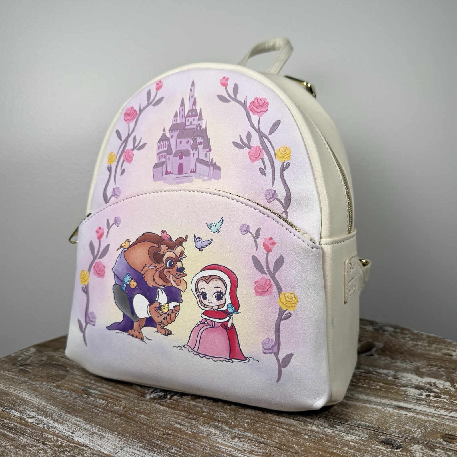 Loungefly Disney Beauty and the Beast Mini Backpack Belle Beast Winter Castle